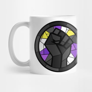 BLM Stained Glass Fist (Non-Binary) Mug